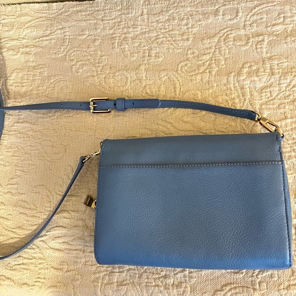 Tory Burch Marion Leather Crossbody Bag Blue Classic Quiet luxury - Picture 2 of 13